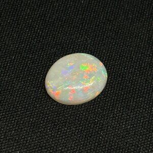 Dark Medium Dome Mintabie Opal With Color Spectrum Pattern